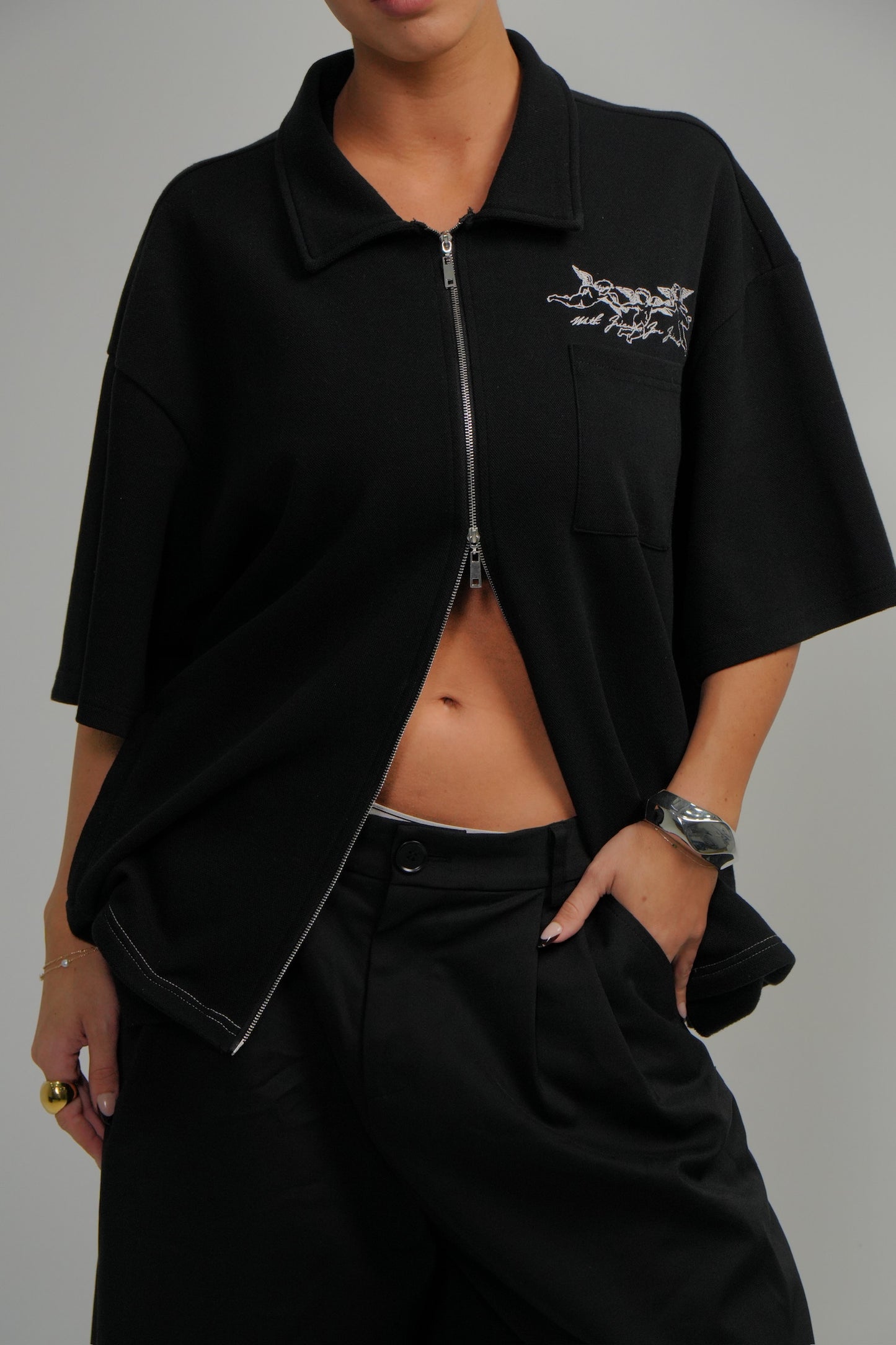 Zip Shirt- Black