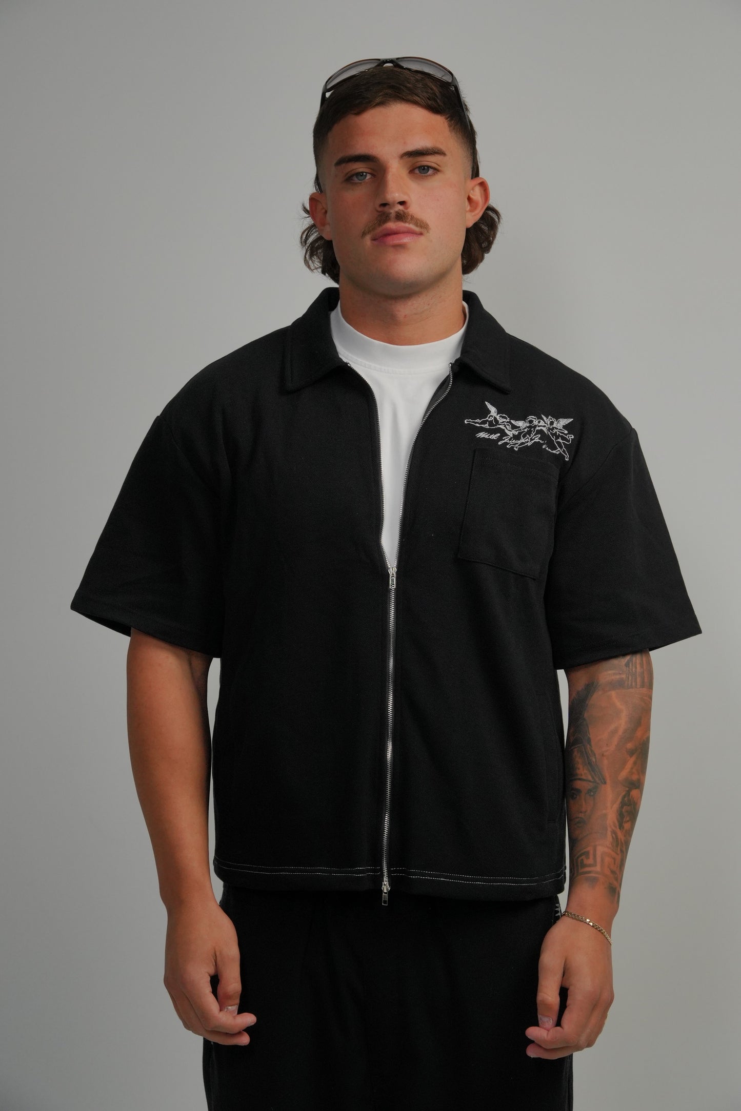 Zip Shirt- Black