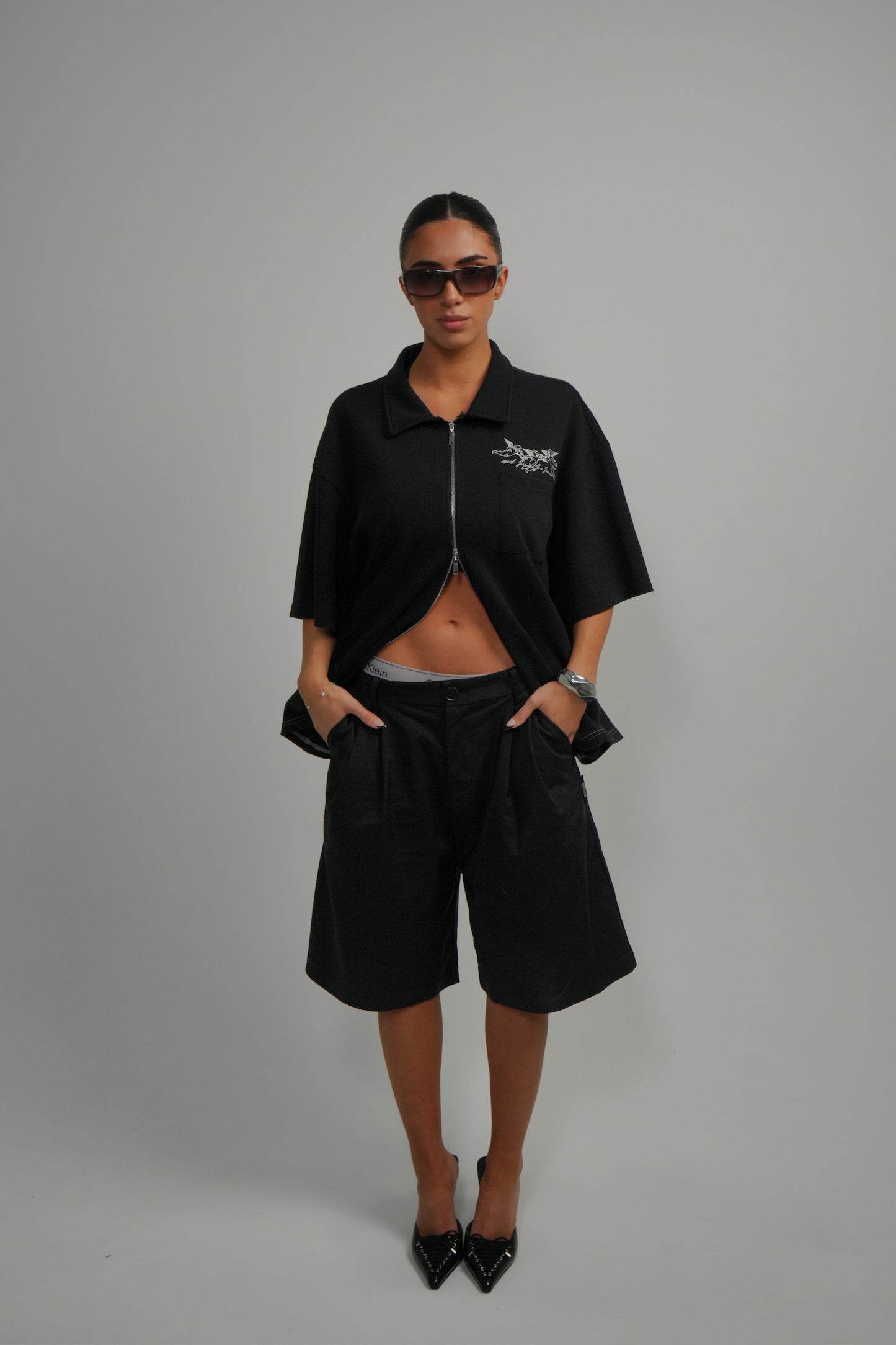 Zip Shirt- Black